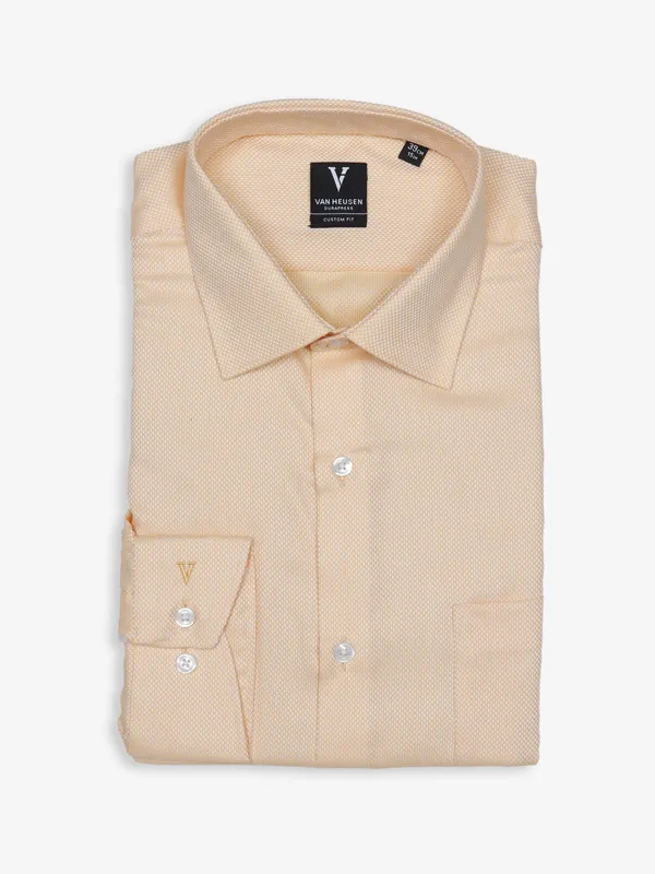 Van Heusen yellow texture fill sleeve shirt