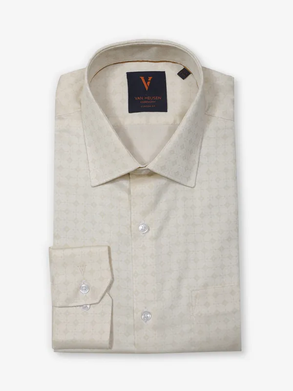 VAN HUESEN beige formal wear shirt