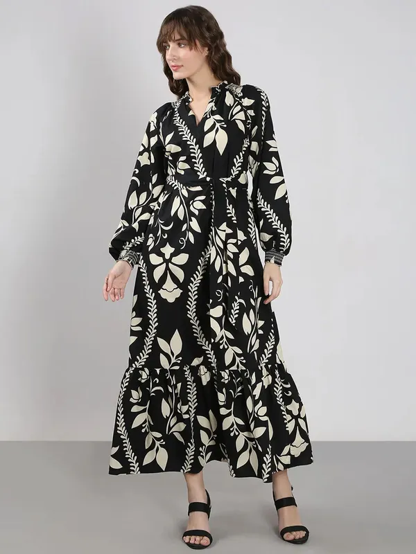 VERO MODA printed black cotton dress