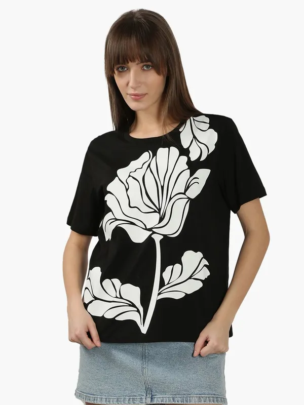 VERO MODA black cotton t-shirt for women