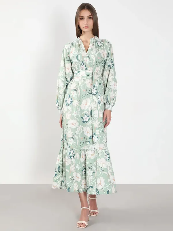 VERO MODA mint blue cotton printed dress