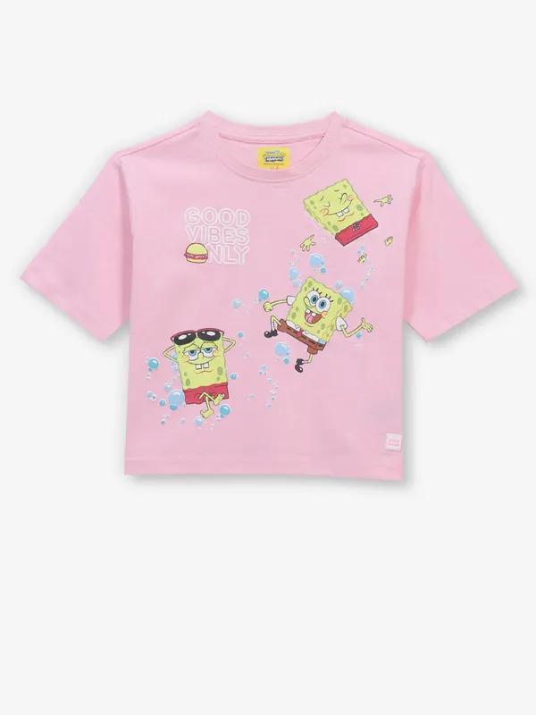 VERO MODA pink cotton t-shirt for girls