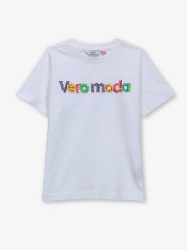 VERO MODA plain white cottont-shirt