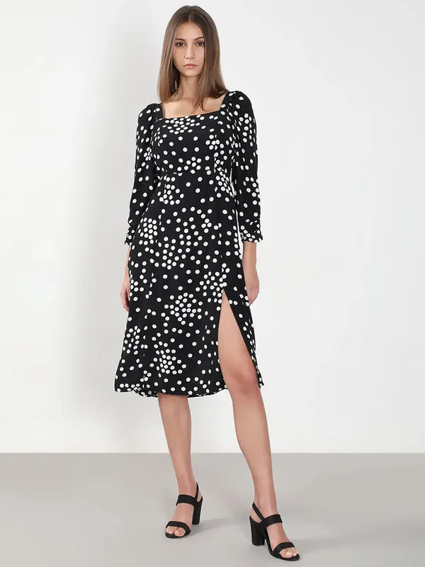 VERO MODA printed black cotton dress