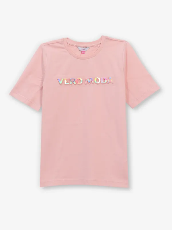 VERO MODA printed black cotton t-shirt