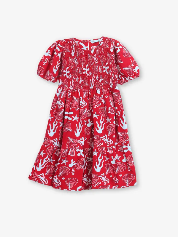 VERO MODA printed cotton red frock