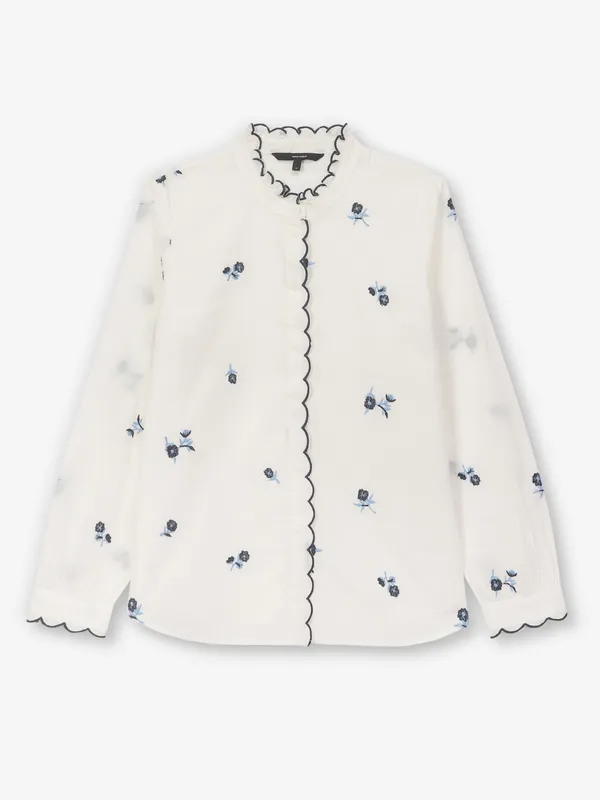 VERO MODA white cotton embroidery top