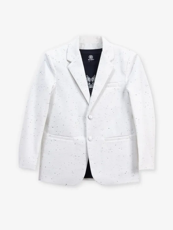 White cotton blazer for boys
