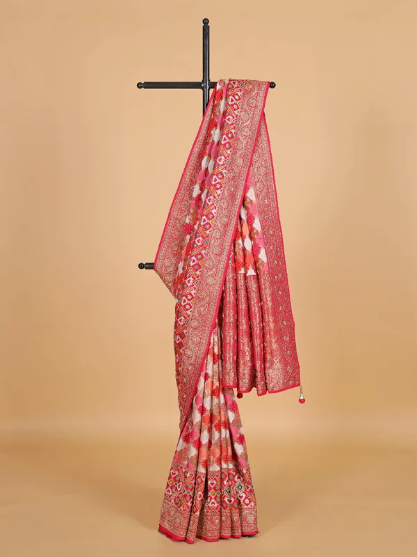 White masru silk saree with zari work