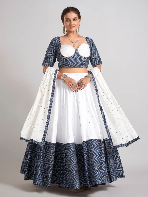White silk gota and aabla chaniya choli