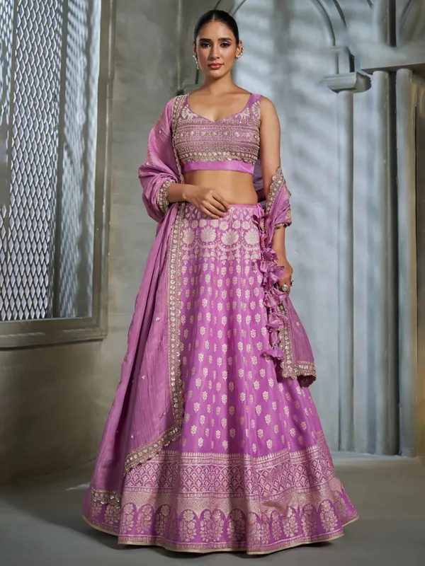 Wonderful purple lehenga choli with dupatta