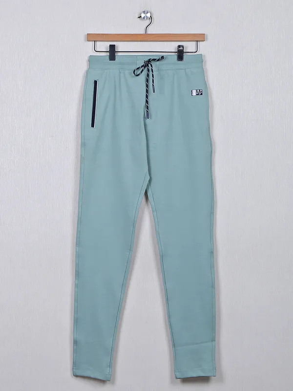 XN Replay sea green cotton night track pant