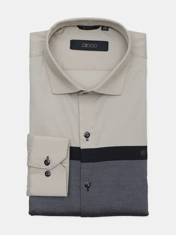 Z2000 beige color printed pattern shirt