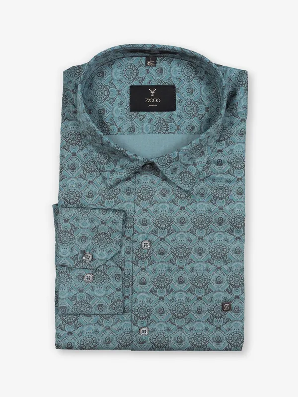 Z2000 blue printed casual shirt