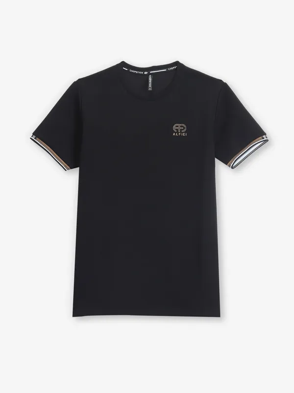 CHOPSTICK black t-shirt half sleeve round neck