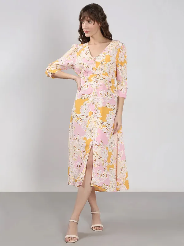 VERO MODA pink printed cotton dress