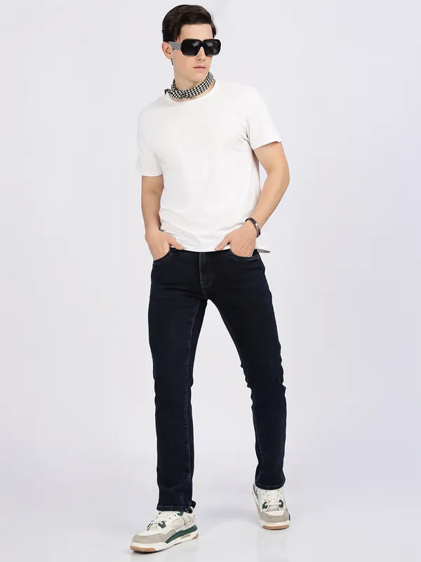 REX STRAUT dark blue washed jeans for mens