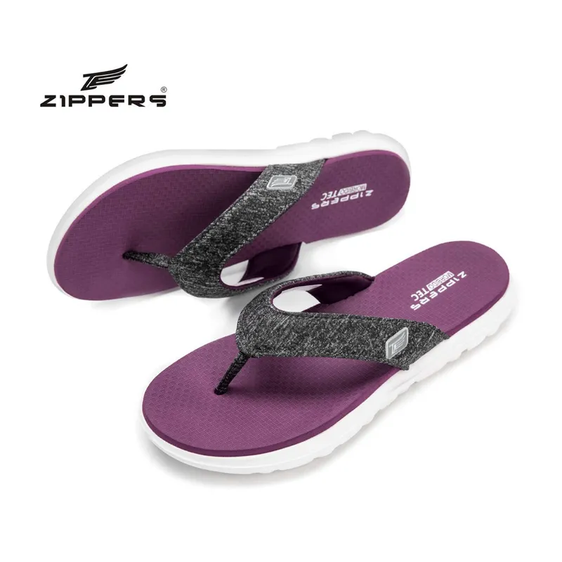 Buy Zippers V-Strap Purple Chappals For Womens Online