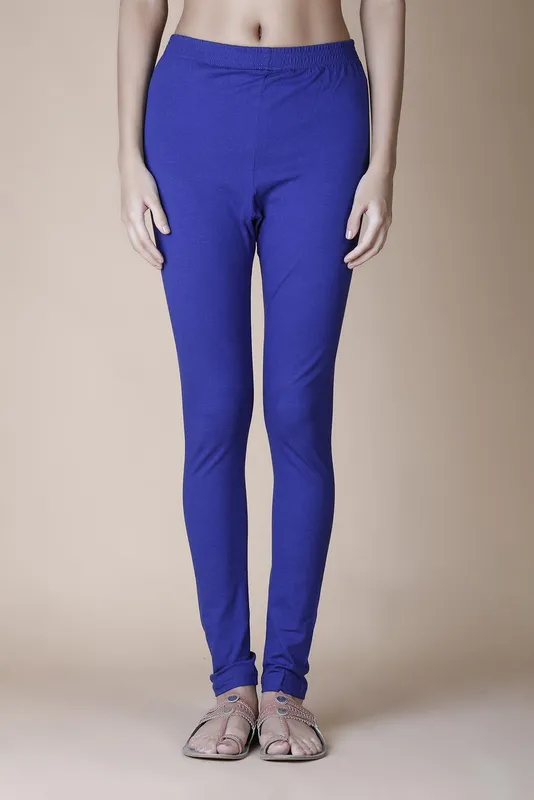 Royal Blue Solid Ankle Length Leggings