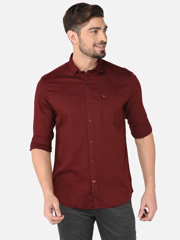 Buy Oxemberg Beige Cotton Slim Fit Printed Shirt for Mens Online  Tata CLiQ