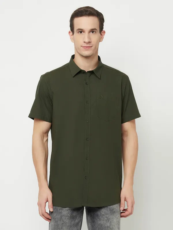 Men Mable Avocado Green Shirt