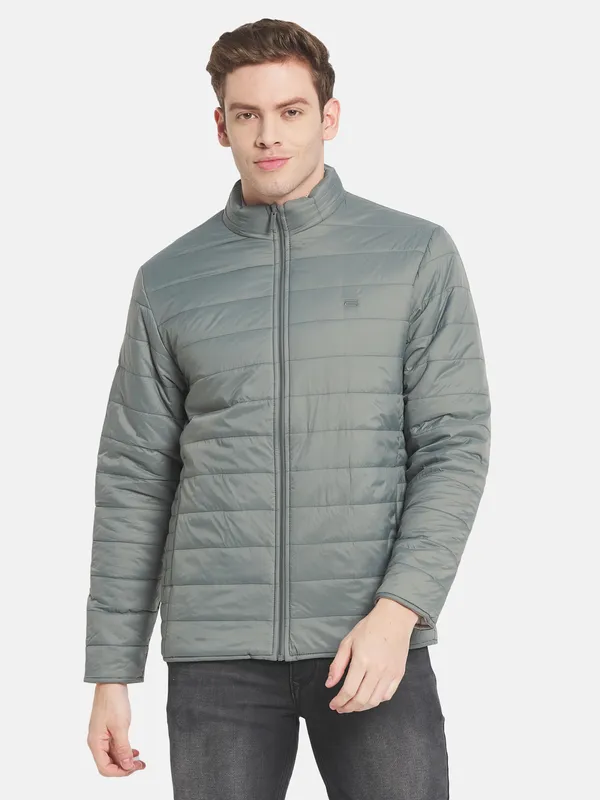 Men Olive Green Puffer Jacket