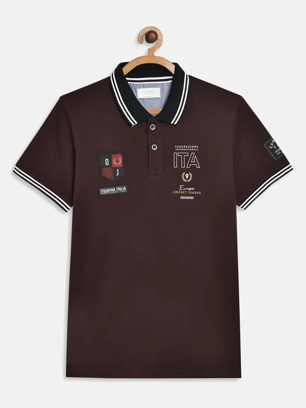 Maroon polo shirt boys best sale