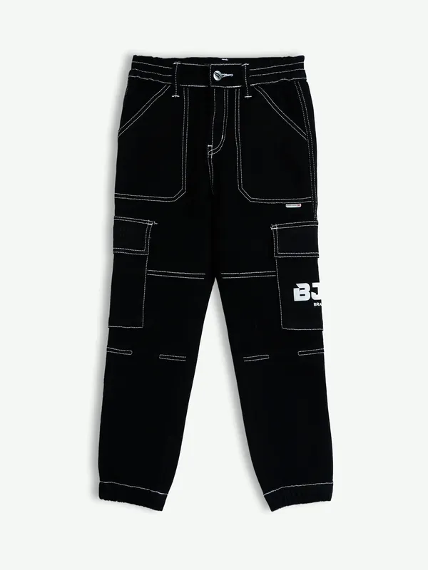 Bad Boys black solid cargo jeans-G3-BJE0980 Ireland