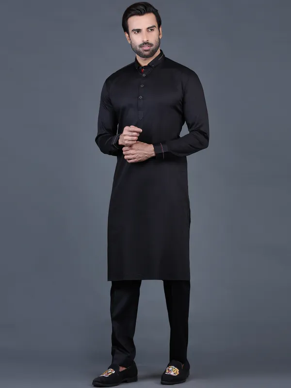 Black festive men cotton pathani suit-G3-MPS0702 New Zealand