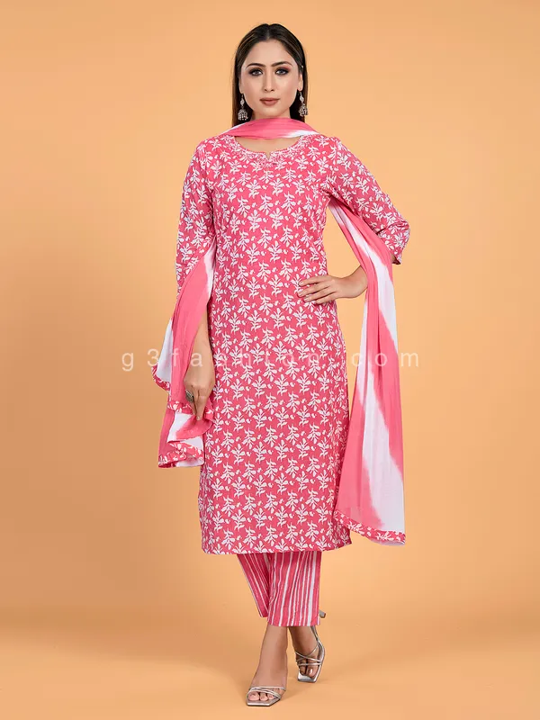 Designer Party Wear Readymade Co-Ord Set Collection Pink Mull Cotton Pant Suit