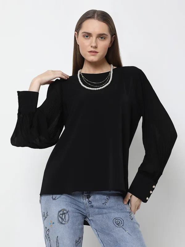 DEAL black plain full sleeves t-shirt-G3-WTO4555