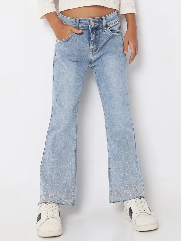 DEAL light blue flare washed jeans-G3-GJE0711