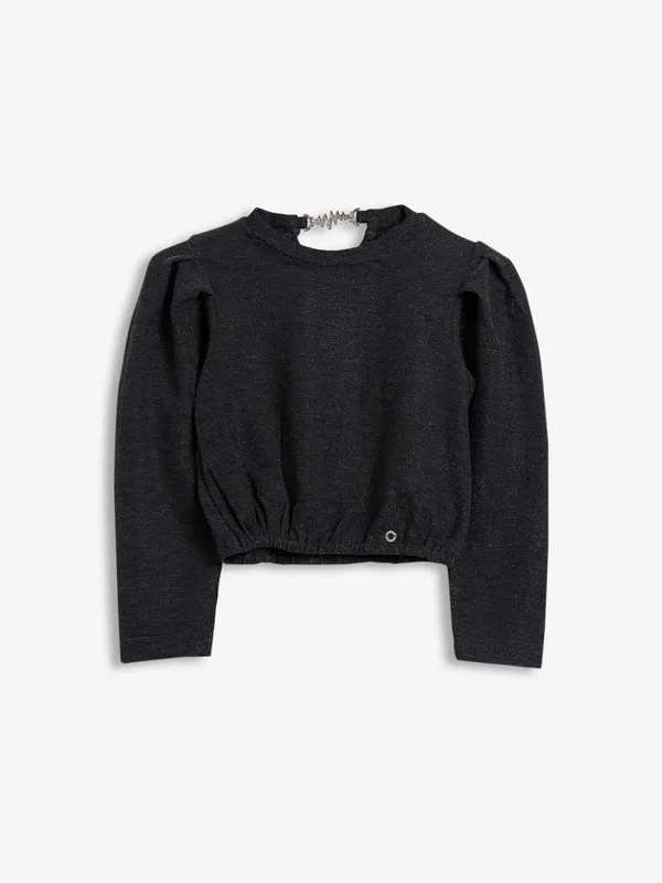 Deal lycra black crop top-G3-GTO3191