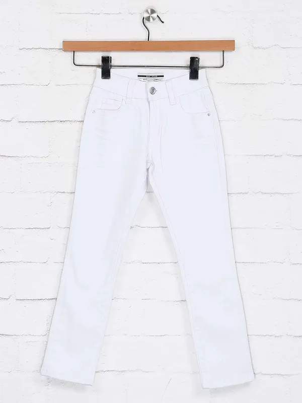 Deal solid white casual wear jeans-G3-GJE0466