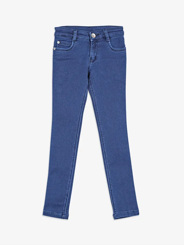 Denim jeans for girls in indigo blue-G3-GJE0641