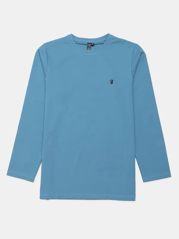 Disorder solid slim fit t shirt in aqua hued-G3-MTS14078 Ireland
