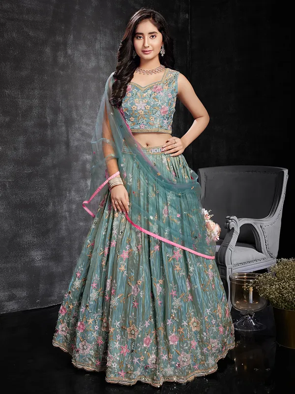 Sea green lehenga choli on sale