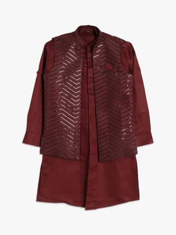 Maroon Dahlia Waistcoat -1pc main image 1