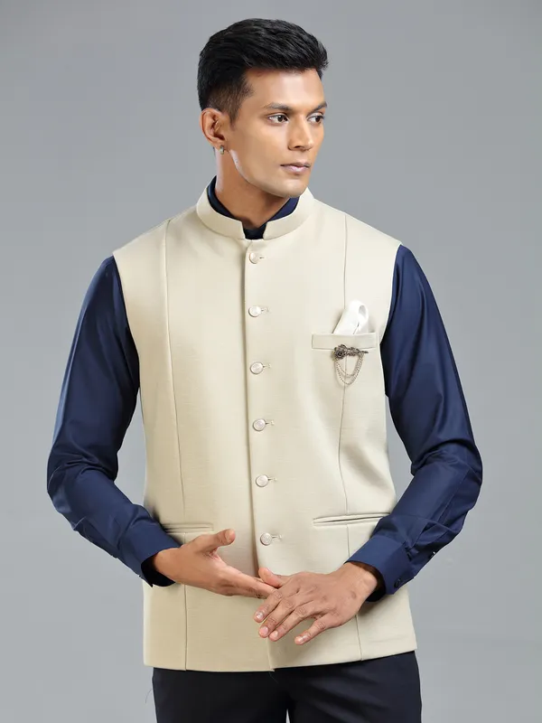 Fawn versatile waistcoat for wedding for men-G3-MWC2672