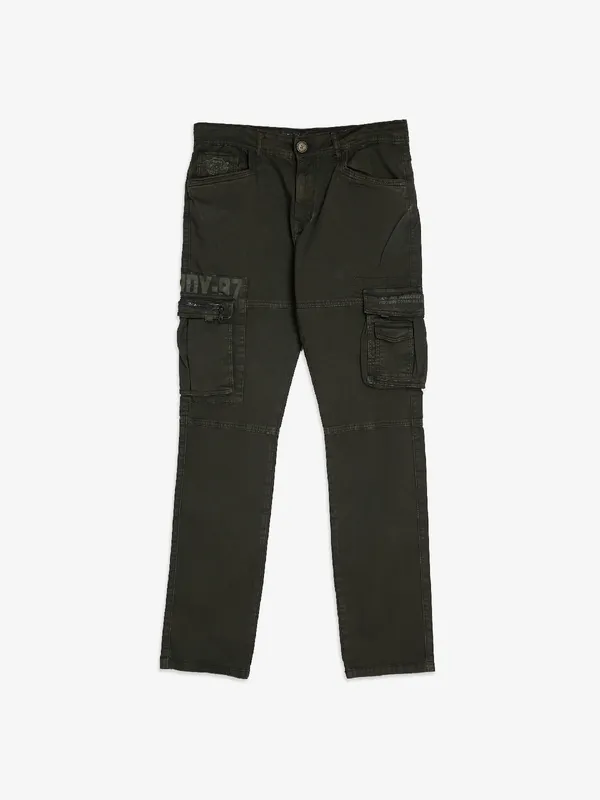 Gesture olive solid cargo jeans-G3-MJE4804 Ireland