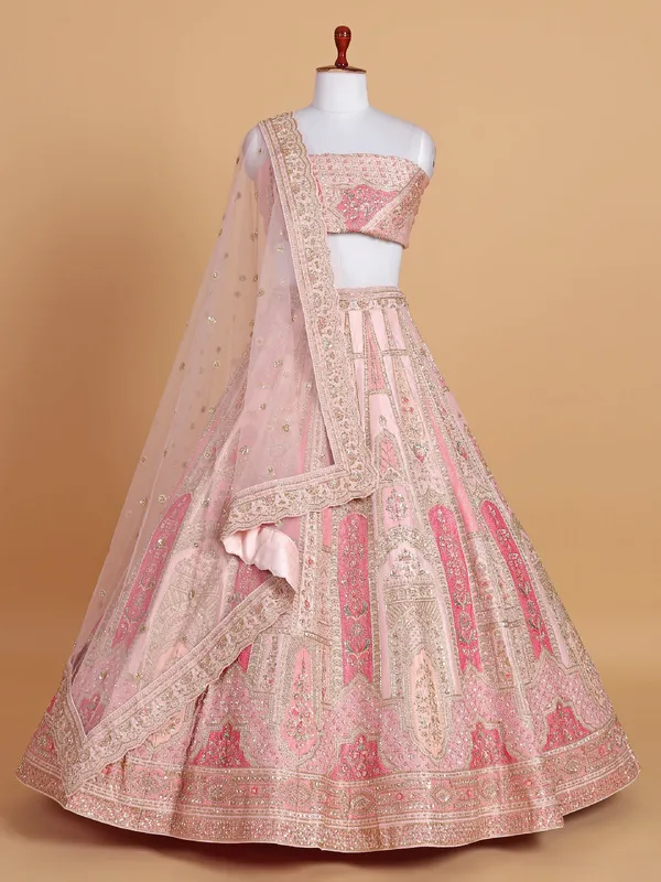 Gazing Lehenga Choli in Pink main image 1