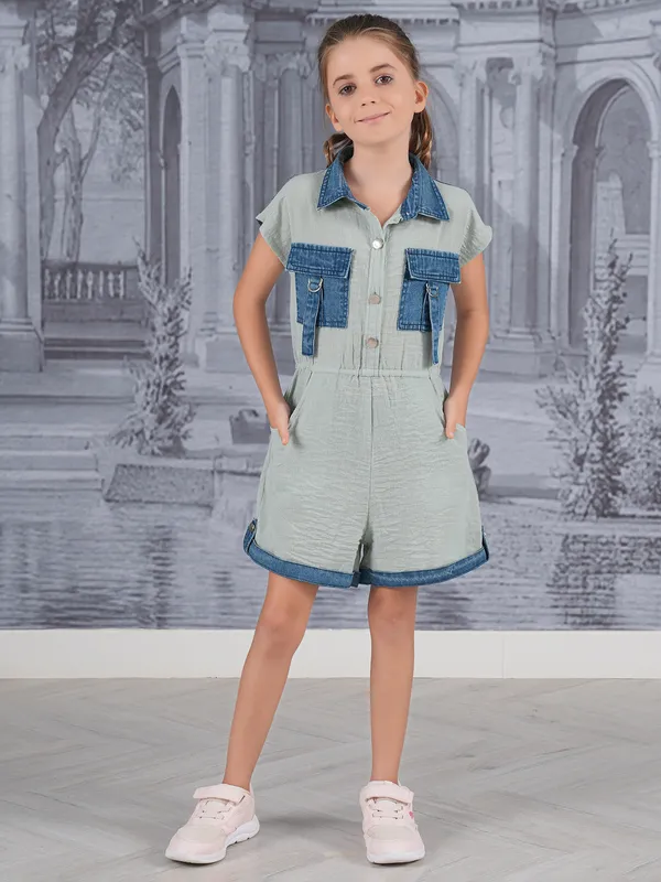 Grey casual wera jumpsuit in cotton-G3-GSS3181 Saudi Arabia