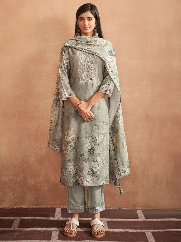 Budget Linen Cotton Kurti Grey - BLK06 main image 1