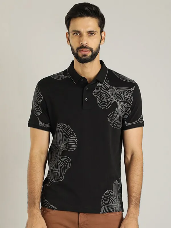 Indian Terrain black cotton slim fit t shirt G3 MTS16910