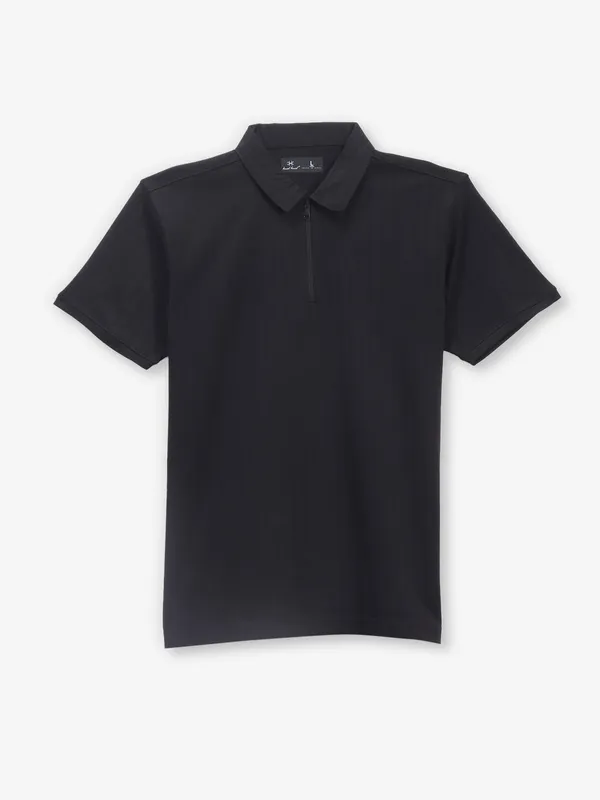 KUCH KUCH plain black cotton t-shirt-G3-MTS19925