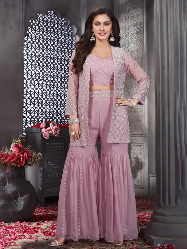 Latest pink georgette sharara suit G3 WSS40999 Australia