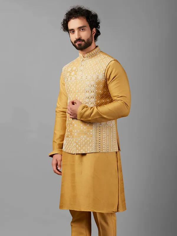 MUSTARD WAISTCOAT SET main image 0