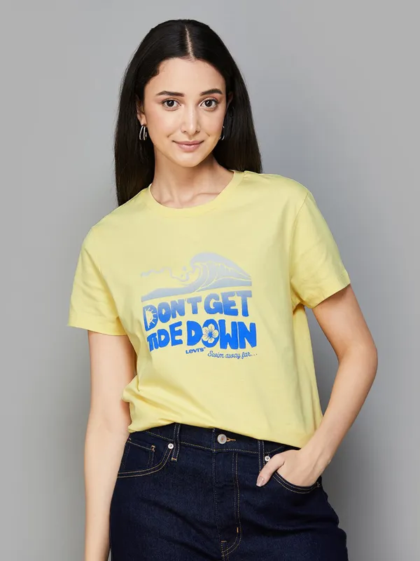 LEVIS lime yellow printed t shirt G3 WTO5170