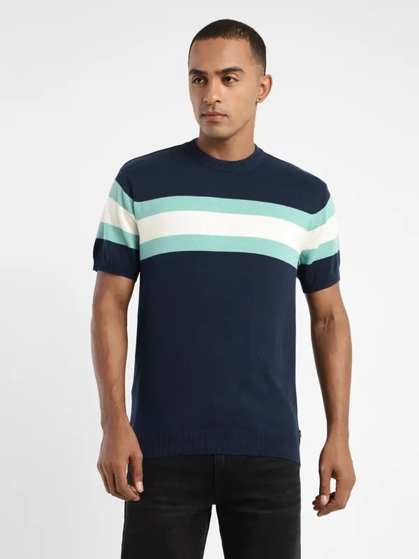 Levis navy color block t shirt-G3-MTS17374