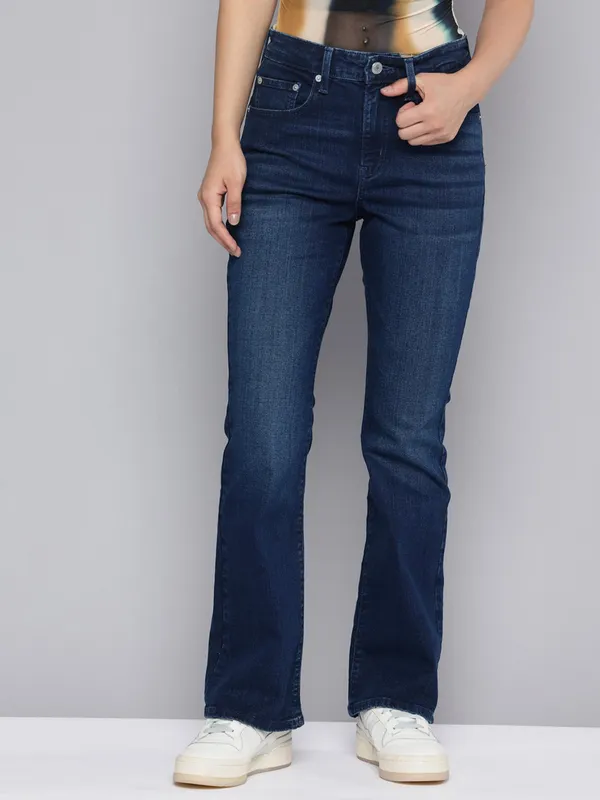LEVIS navy denim bootcut jeans-G3-WJJ01011